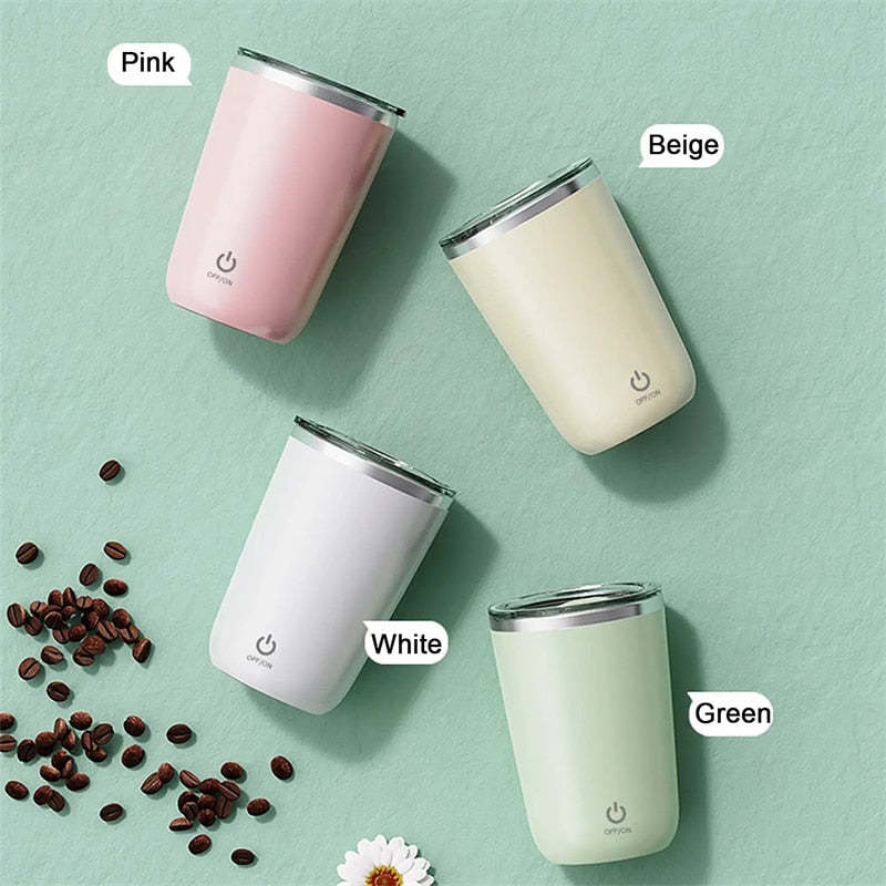 350ml Automatic Self Stirring Mug Coffee Milk Juice Mixing Cup Electric Stainless Steel Lazy Rotating Mug Magnetic Stirring Cup Kitchen Gadgets ARZ