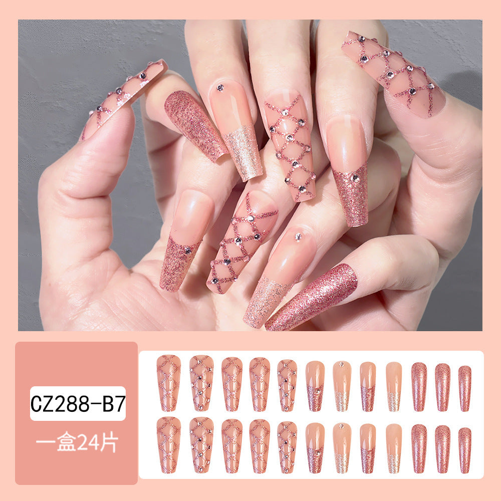 Super Long Diamond Wearing Armor European And American Foreign Trade Nail Stickers ARZ