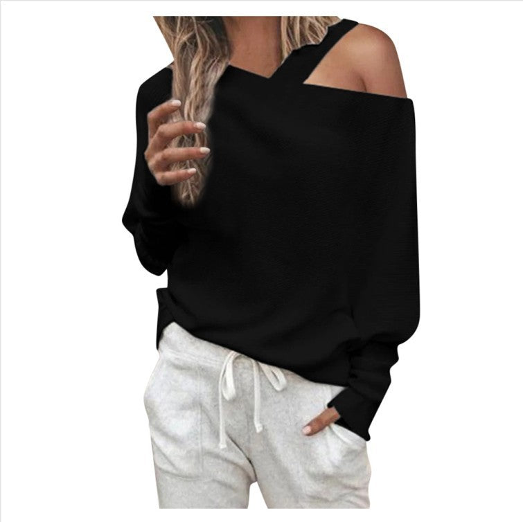 Off-shoulder Raglan Top T-shirt Women's Clothing ARZ