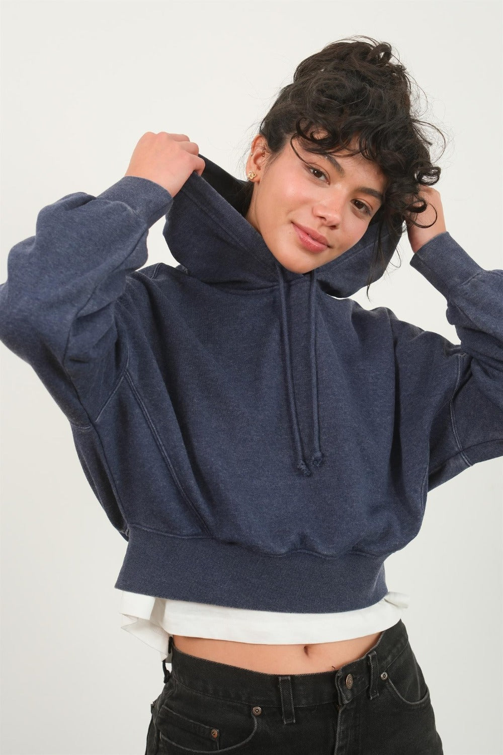 HYFVE Drop Shoulder Cropped Hoodie Trendsi