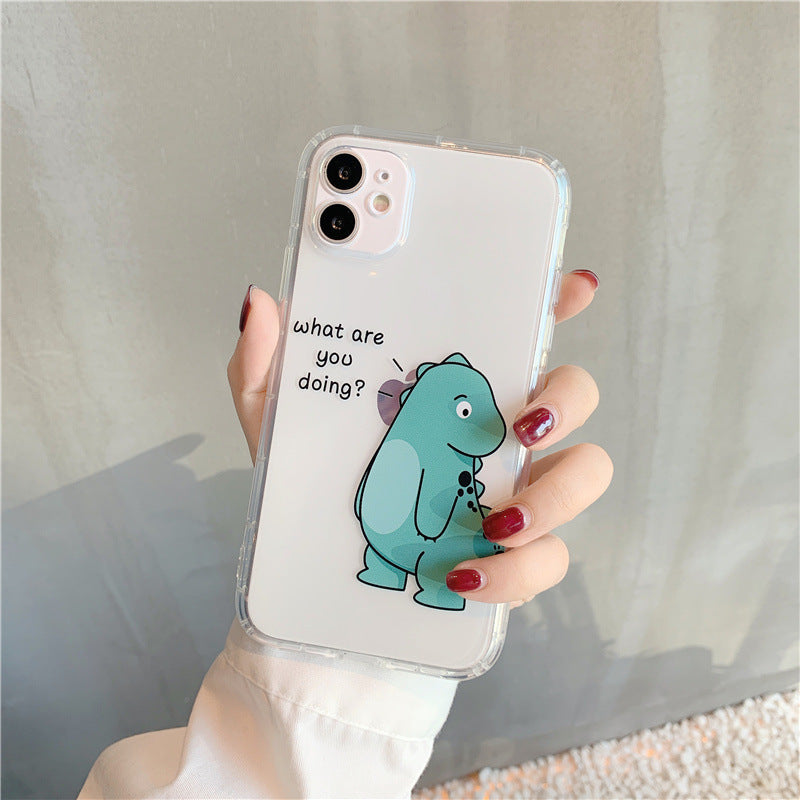 Simple Transparent Airbag Anti-fall Mobile Phone Case Protective Cover For Cute Couples ARZ