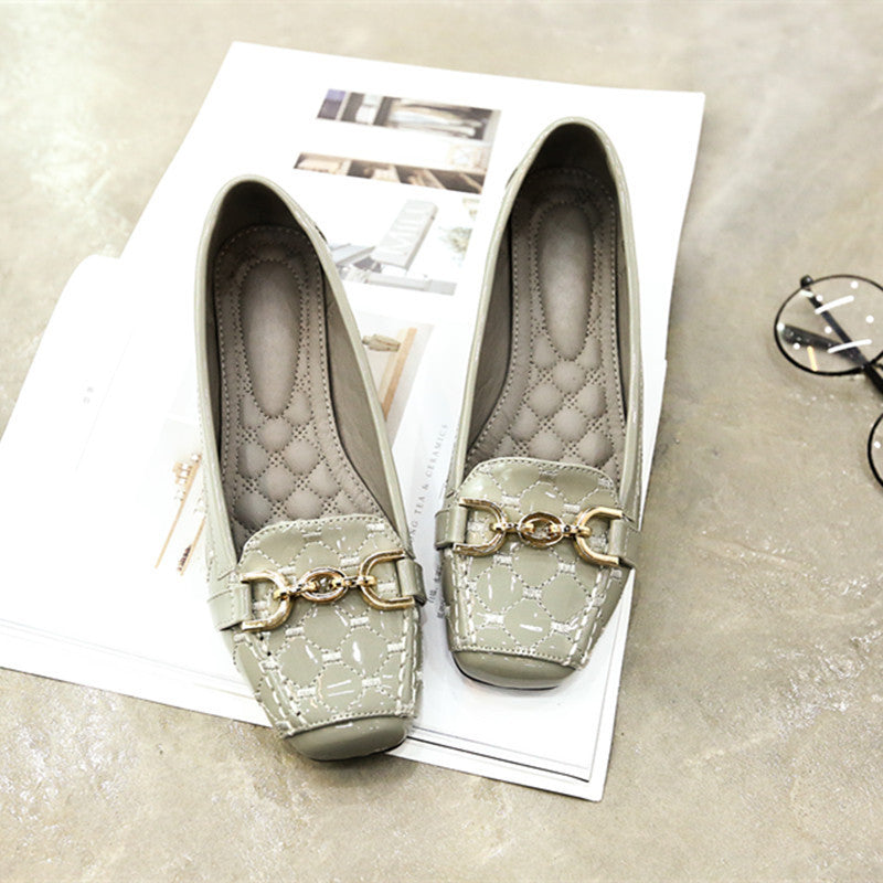 Soft bottom shoes series 2021 autumn Korean mother metal buckle shoes shoes size square shoes ARZ