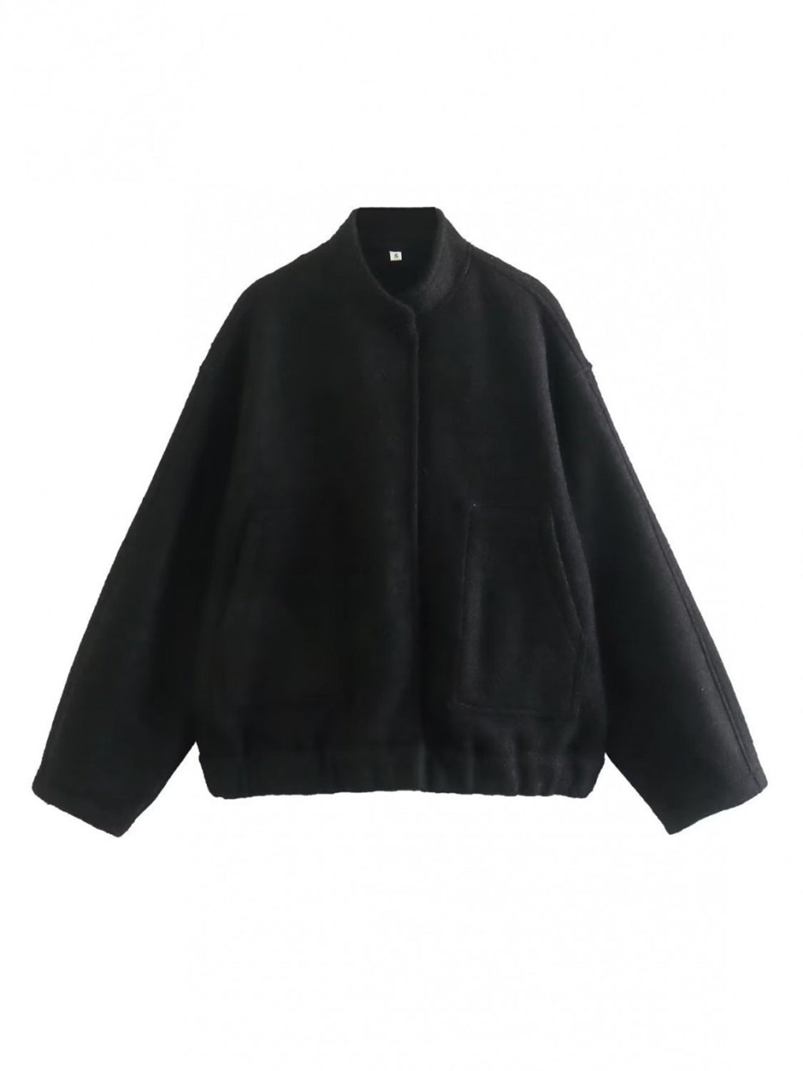 Drop Shoulder Jacket - Stylish Full Size Snap Down Outerwear Trendsi