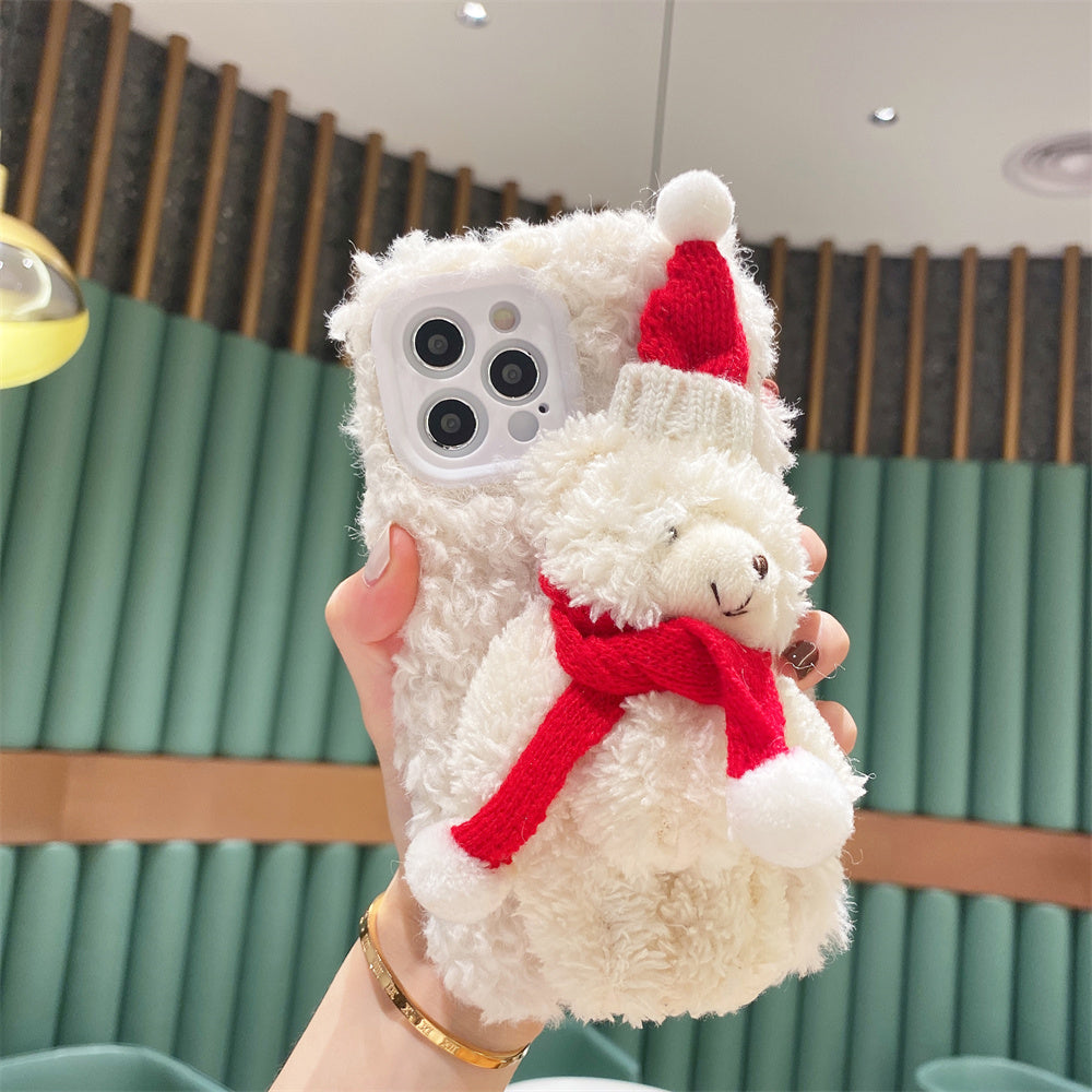 Christmas Bear Plush Mobile Phone Case ARZ