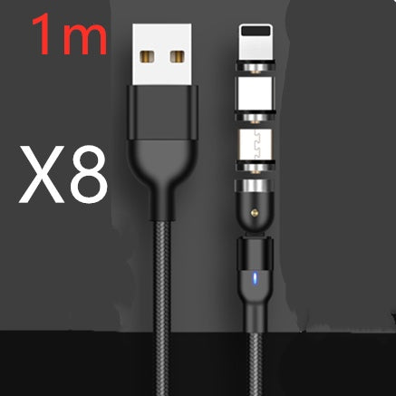 Magnetic Data Cable 540 Degree 180 Degree Rotating Charging Cable Blind Suction Three-in-one Bent Magnetic Cable ARZ