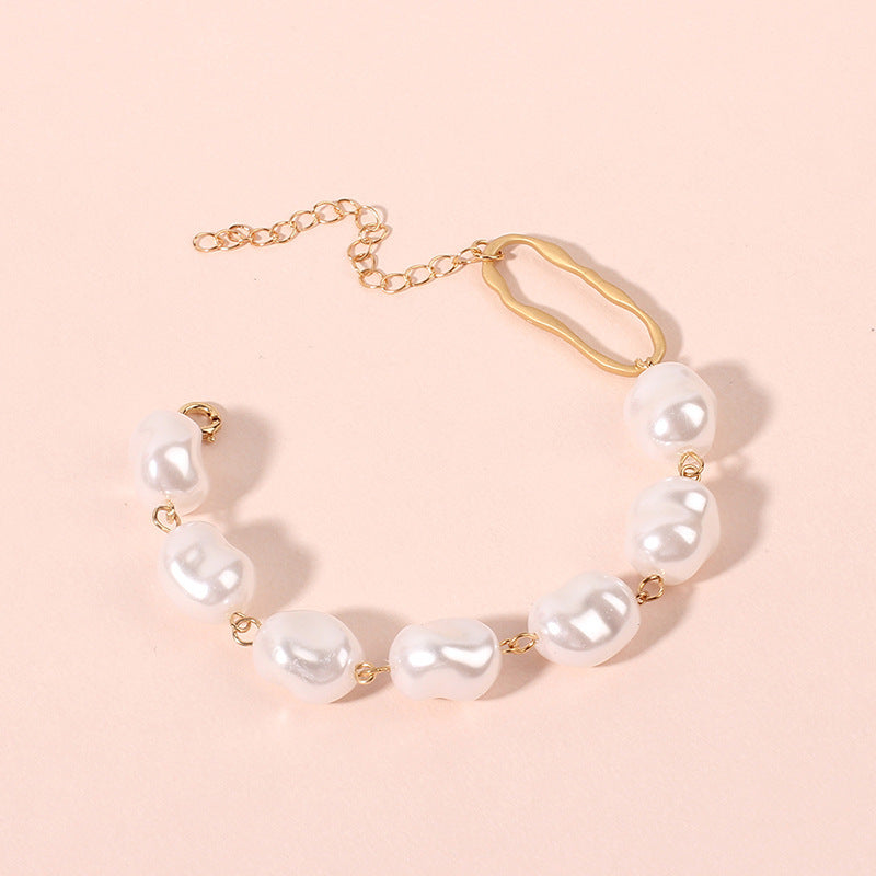 Fashion Creative Irregular Pearl Simplicity Personality Metal Bracelet ARZ