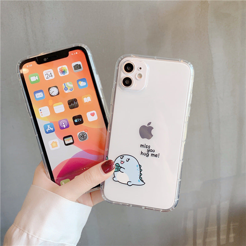 Simple Transparent Airbag Anti-fall Mobile Phone Case Protective Cover For Cute Couples ARZ