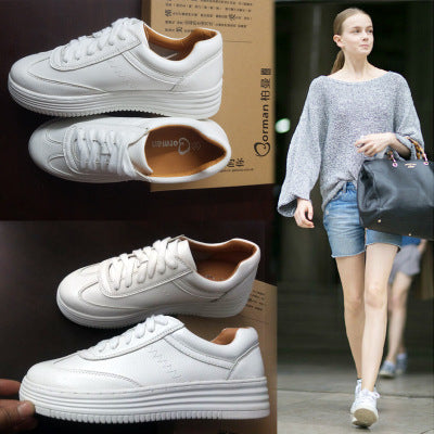 new thick bottom white shoes female flat bottom with breathable casual Korean version of the tide sports shoes student shoes ARZ