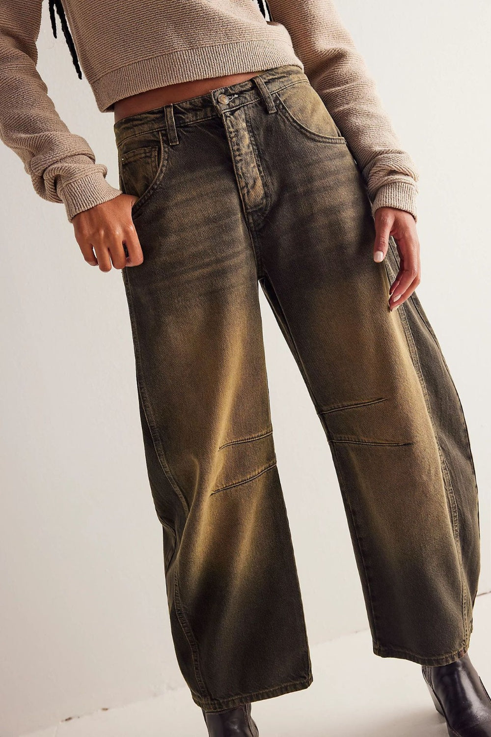 Wide Leg Jeans with Pockets Trendsi