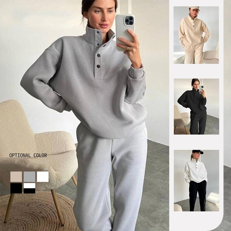 Oversized Solid Casual Pullovers Long Pant Set Warm Hoodie New Tracksuit Suit Fashion Pant Sets Sets For Women 2 Pieces ARZ