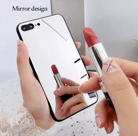 Compatible with Apple, iphoneX mirror phone case iphone7/8plus make-up self-timer glass case ARZ