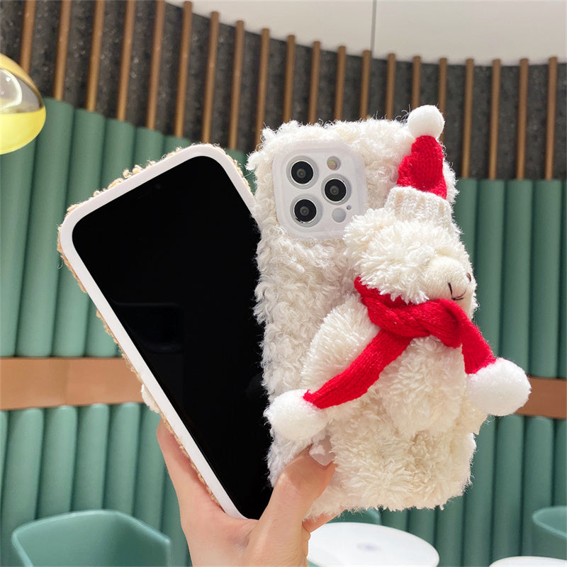 Christmas Bear Plush Mobile Phone Case ARZ