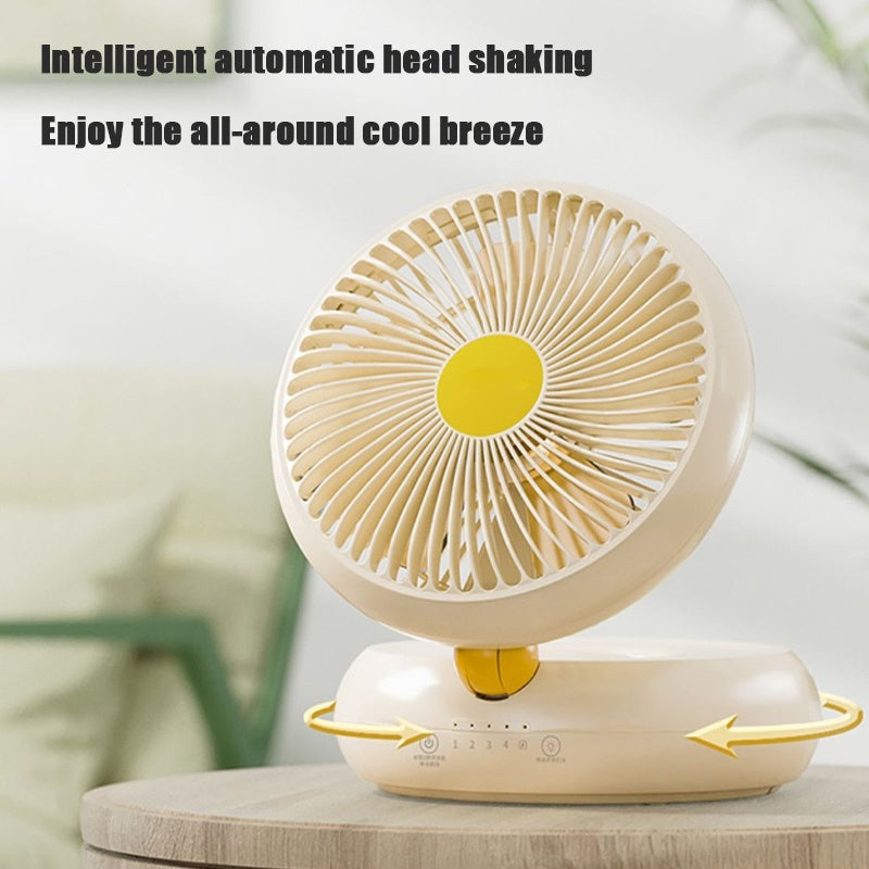 Table Fan, Rechargeable Remote Control Fan With Auto Oscillation 90 Foldable Ultra Quiet 4 Speeds Wind, Portable Air Circulator Fan,Hang Hook, USB Wall Fan For Bedroom Office Kitchen ARZ