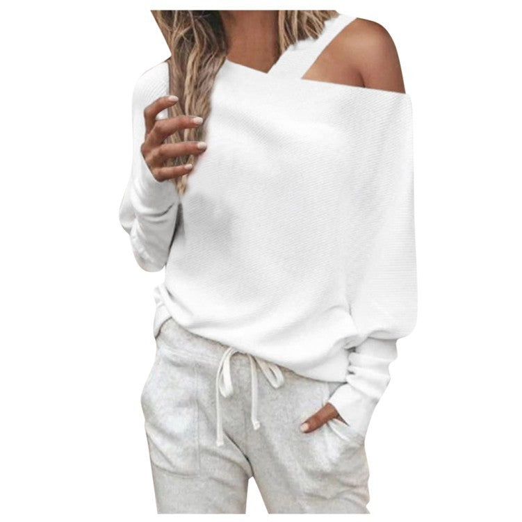 Off-shoulder Raglan Top T-shirt Women's Clothing ARZ