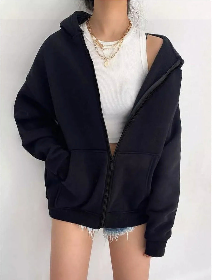 Women's Zipper Hooded Cardigan Coat ARZ