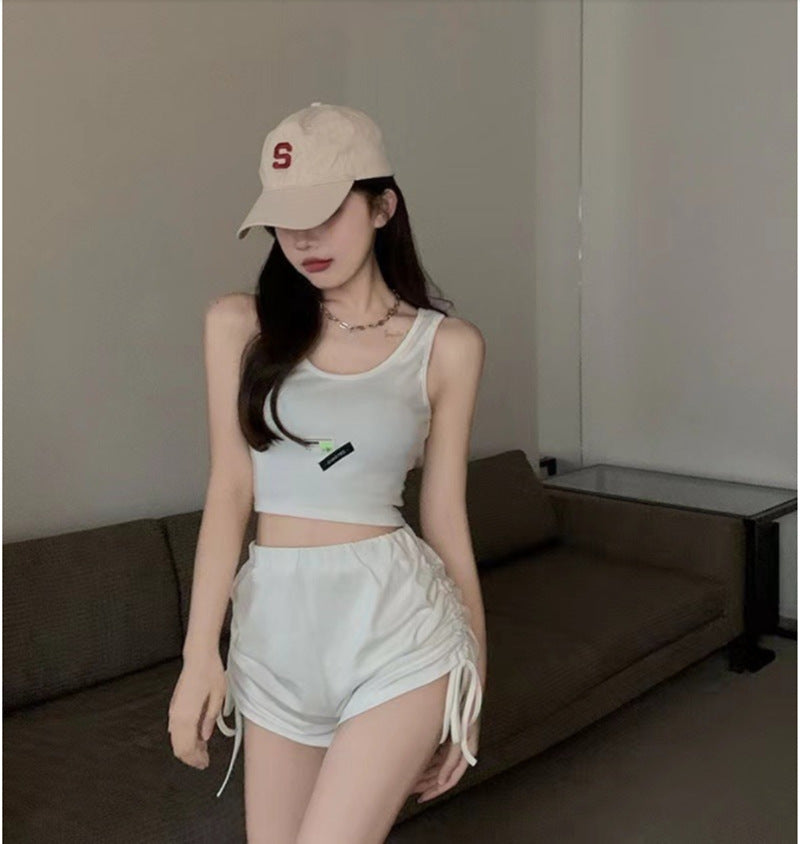 Cotton Sports Casual Pants Sexy Drawstring High Waist ARZ