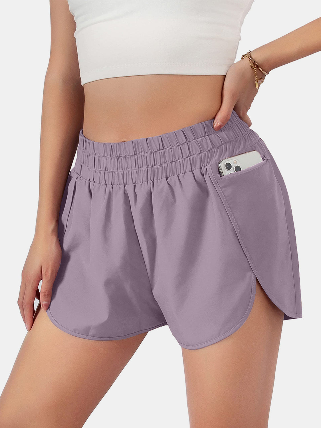 Elastic Waist Active Shorts Trendsi