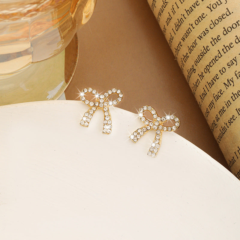 S925 Exquisite Women's Simple Full Diamond Cross Stud Earrings ARZ