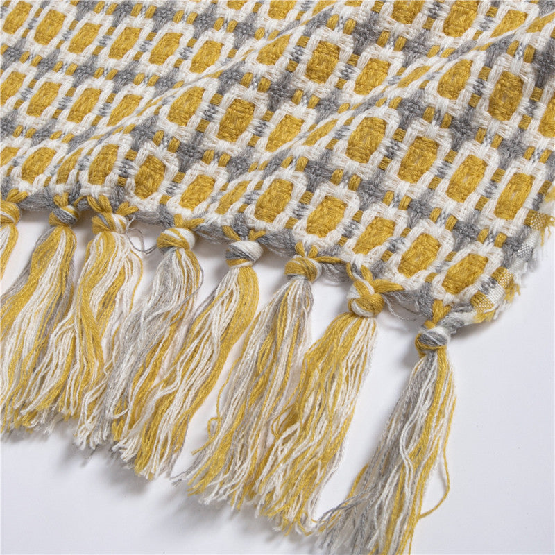 Knitted Big Shawl Tassel Woven Blanket ARZ