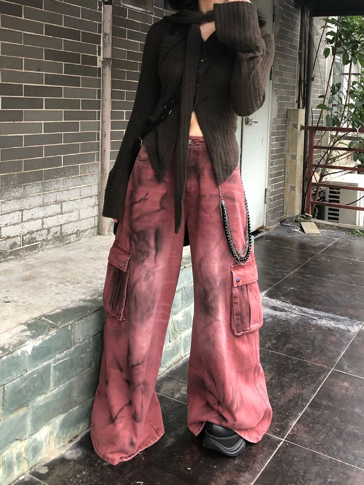 Women's Design Tie-dye Loose Drooping Casual Mopping Pants ARZ