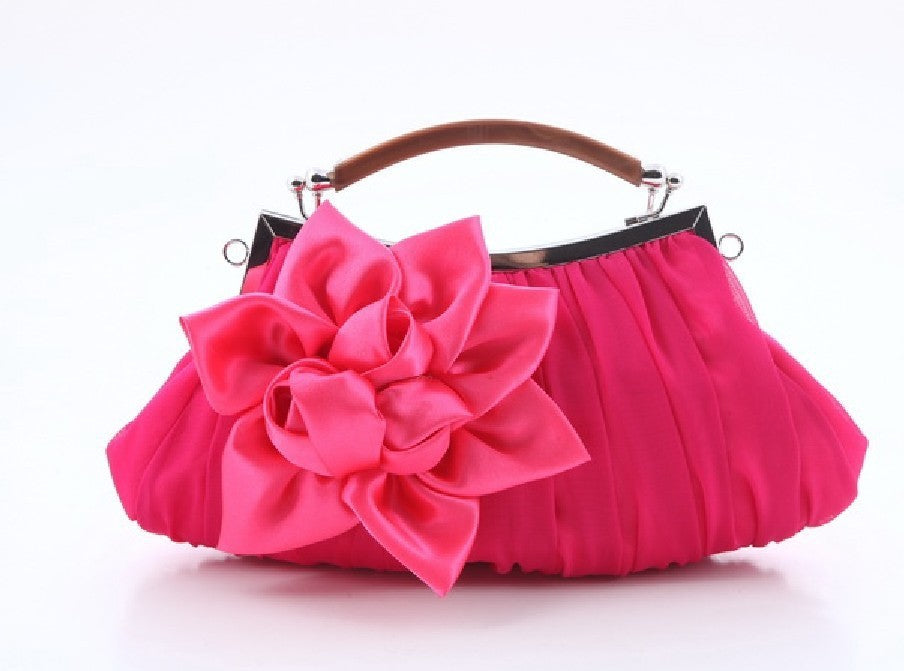 Direct Selling Fashion Sweet Satin Flower Banquet Bag Clutch Handbag Handbag Lady Bag ARZ