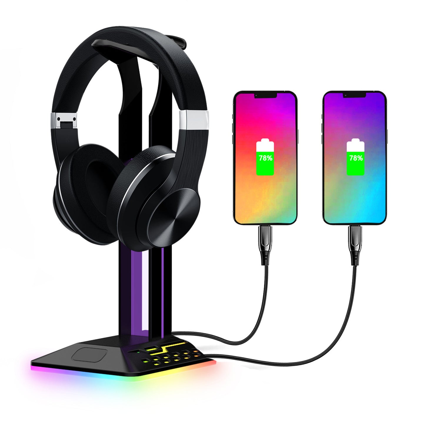 RGB Bracket Dual USBHUB Color Changing Headset Bracket Headset Display Rack ARZ