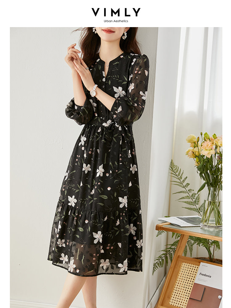 French Chiffon Floral Dress ARZ