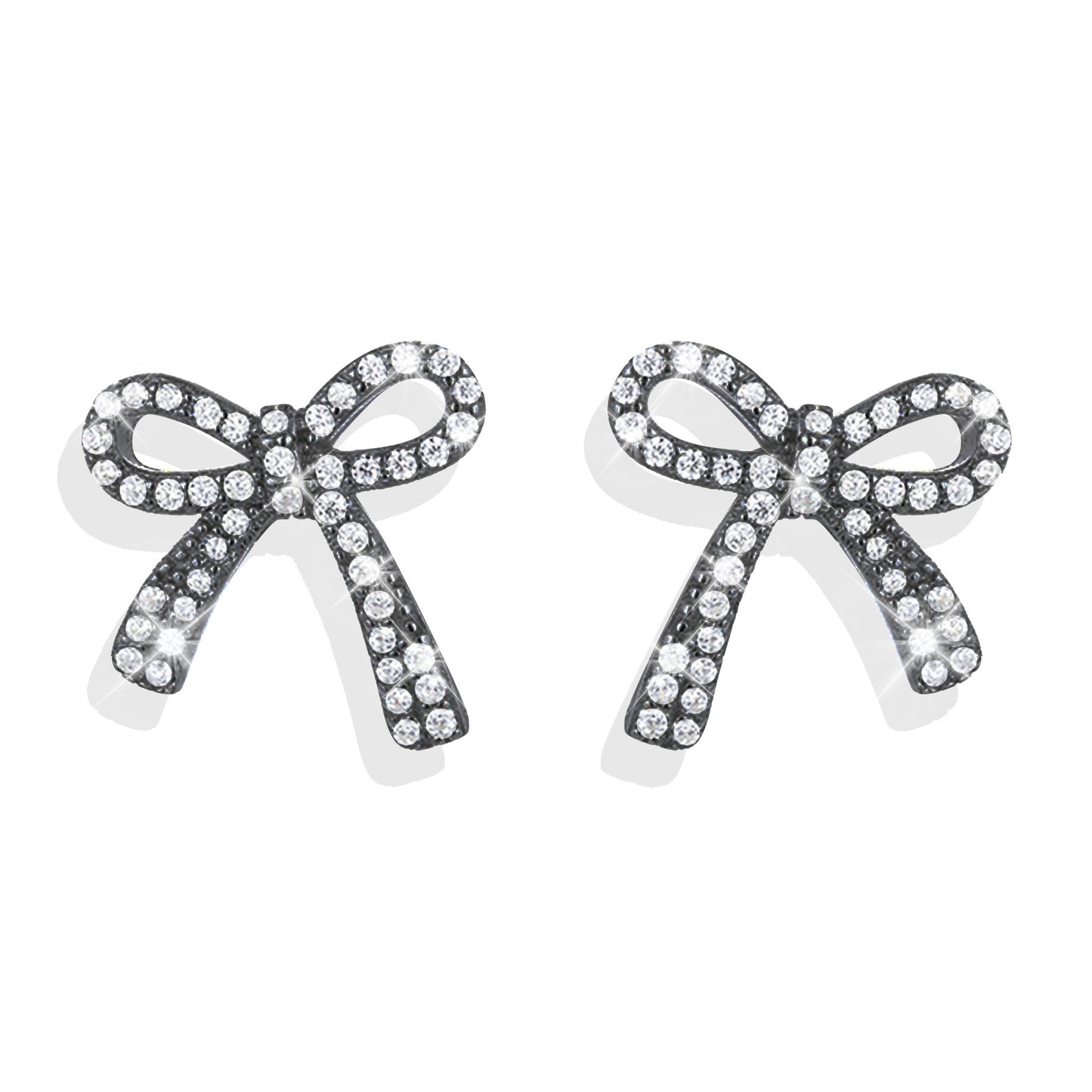 S925 Exquisite Women's Simple Full Diamond Cross Stud Earrings ARZ