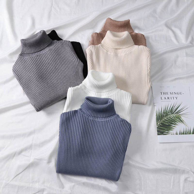 Turtleneck Sweater Women Knit Bottoming Shirt Winter Keep Warm Trendsi