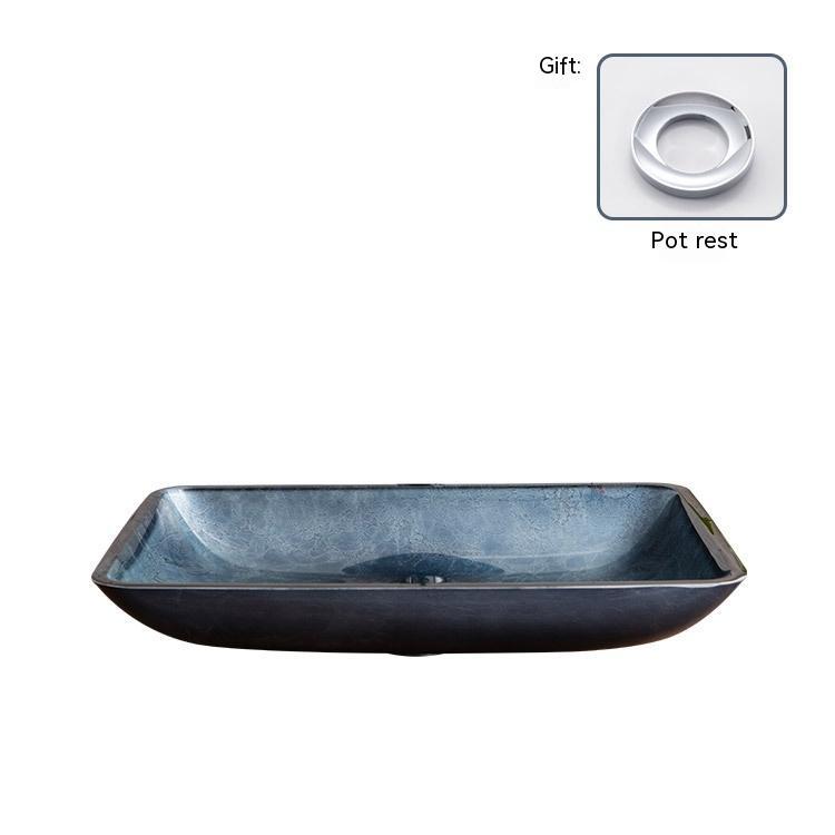 Pure Color Tempered Glass Table Basin Simple Art Bathroom Inter-platform ARZ