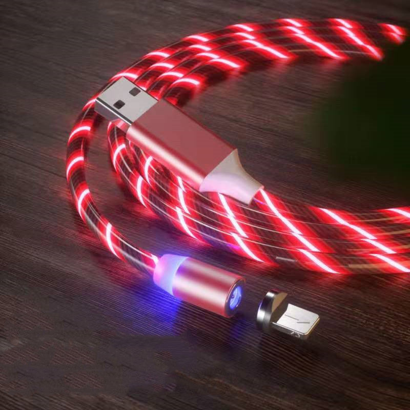 Magnetic Charging Cable Streamer Fast Charging Cable Lighting Micro USB Cable LED Magnet Charger Type-C Cable ARZ