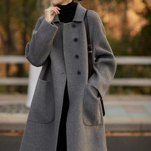 Women's Woolen Coat Plus Size Loose Mid-length ARZ