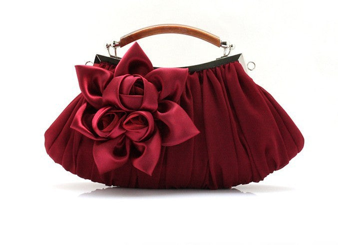 Direct Selling Fashion Sweet Satin Flower Banquet Bag Clutch Handbag Handbag Lady Bag ARZ