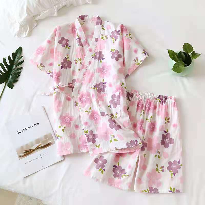 Pajamas Summer Gauze Thin Short Sleeved Shorts Set ARZ