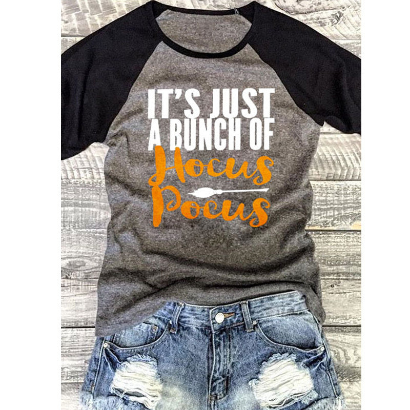 Women t-shirt letter printing graphic tees shirt it's just a bunch of hocus pocus womens cute summer female tee tshirts ARZ