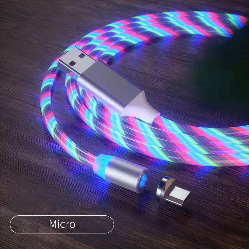 Magnetic Charging Cable Streamer Fast Charging Cable Lighting Micro USB Cable LED Magnet Charger Type-C Cable ARZ