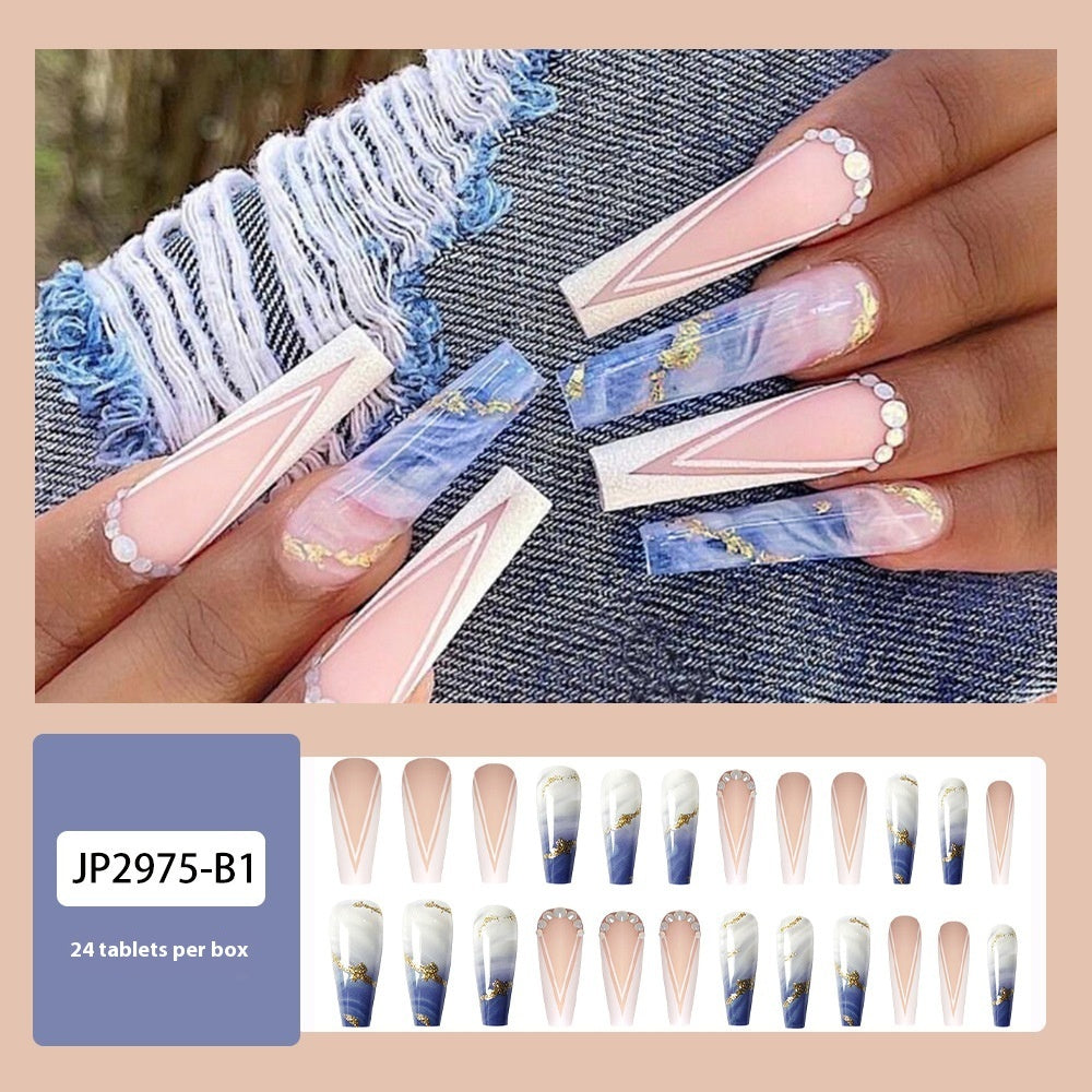 Super Long Diamond Wearing Armor European And American Foreign Trade Nail Stickers ARZ