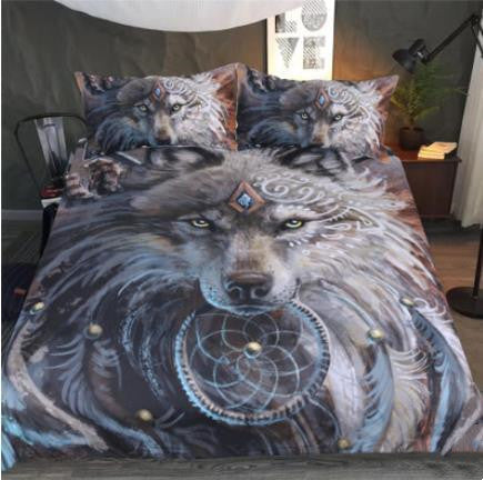 3D Digital Printing Wolf Tribe Warrior Duvet Cover Set ARZ