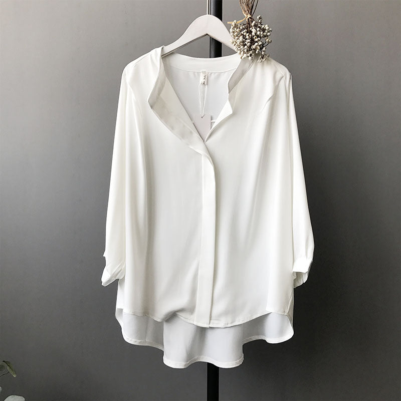 V-neck 3 Quarter Lantern Sleeve Blouse ARZ