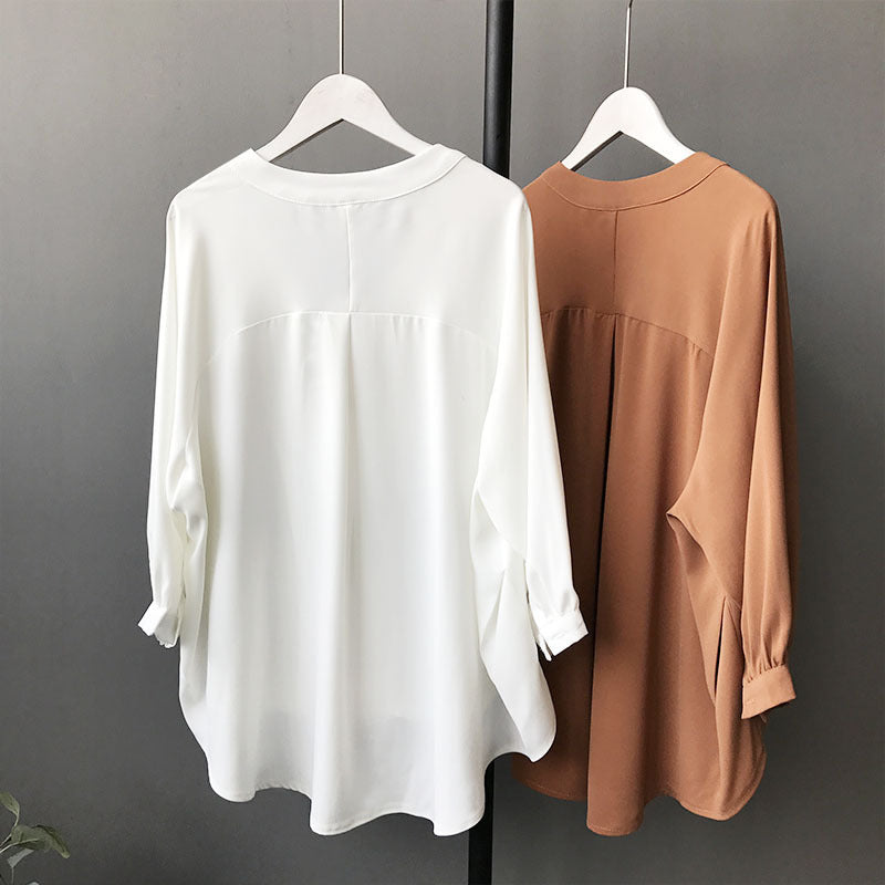 V-neck 3 Quarter Lantern Sleeve Blouse ARZ