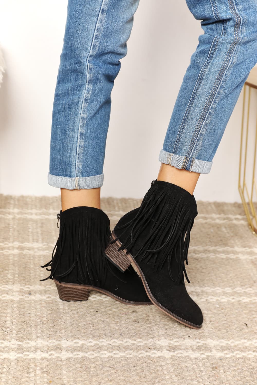 Legend Women's Fringe Cowboy Western Ankle Boots Trendsi