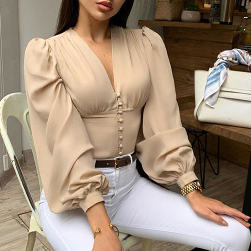 Turtleneck satin ladies shirt ARZ