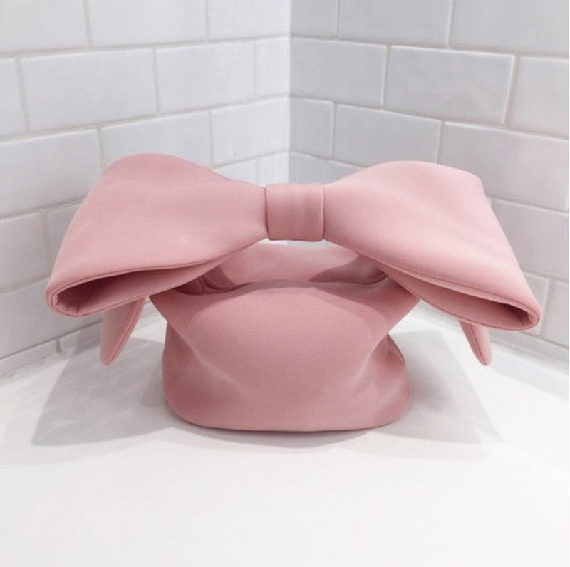 Concave Shape Cute Bow Space Cotton Handbag ARZ