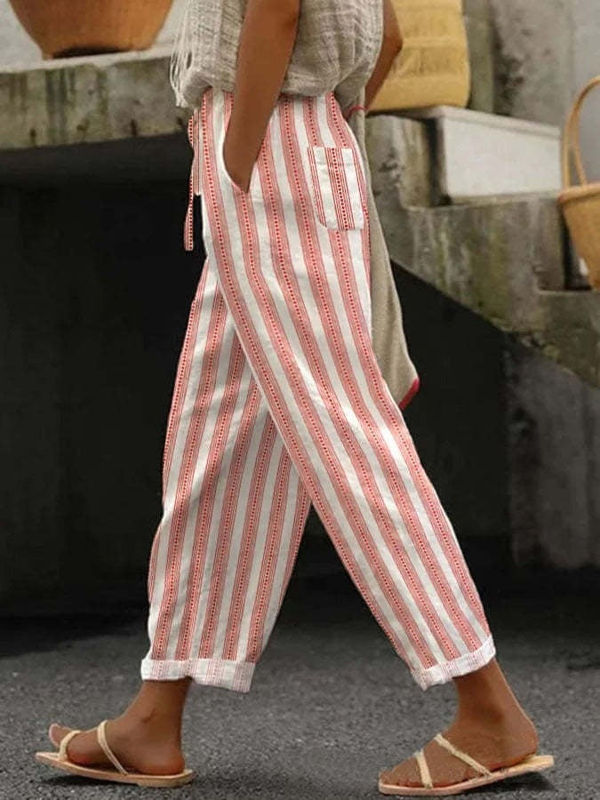 Versatile European And American Women's Casual Striped Pants ARZ