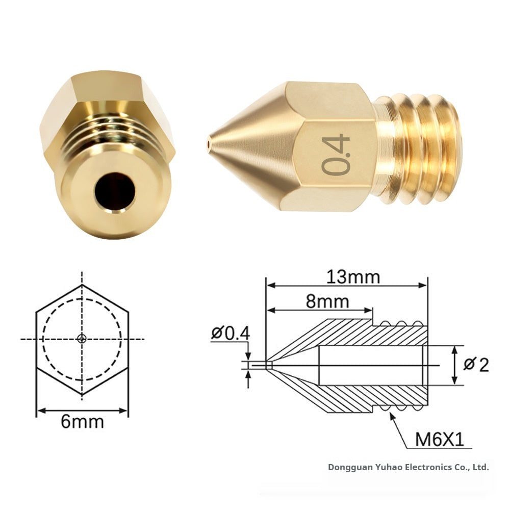 3D Printer Accessories Pointed Brass MK8 Nozzle Alloy Cleaning Pin MK8 Nozzle Kit ARZ