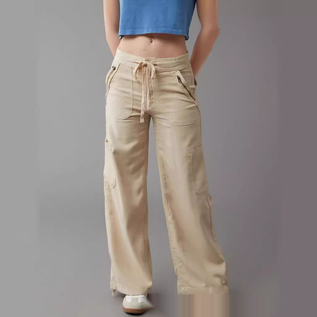 Women's Casual Versatile Solid Color Long Jeans ARZ