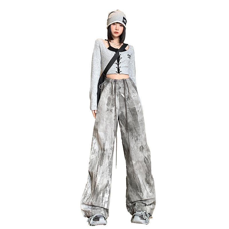 Retro Chinese Style Ink Tie-dye Overalls ARZ