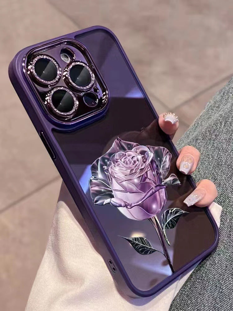 Full Package Rose Phone Case With Lens Film ARZ