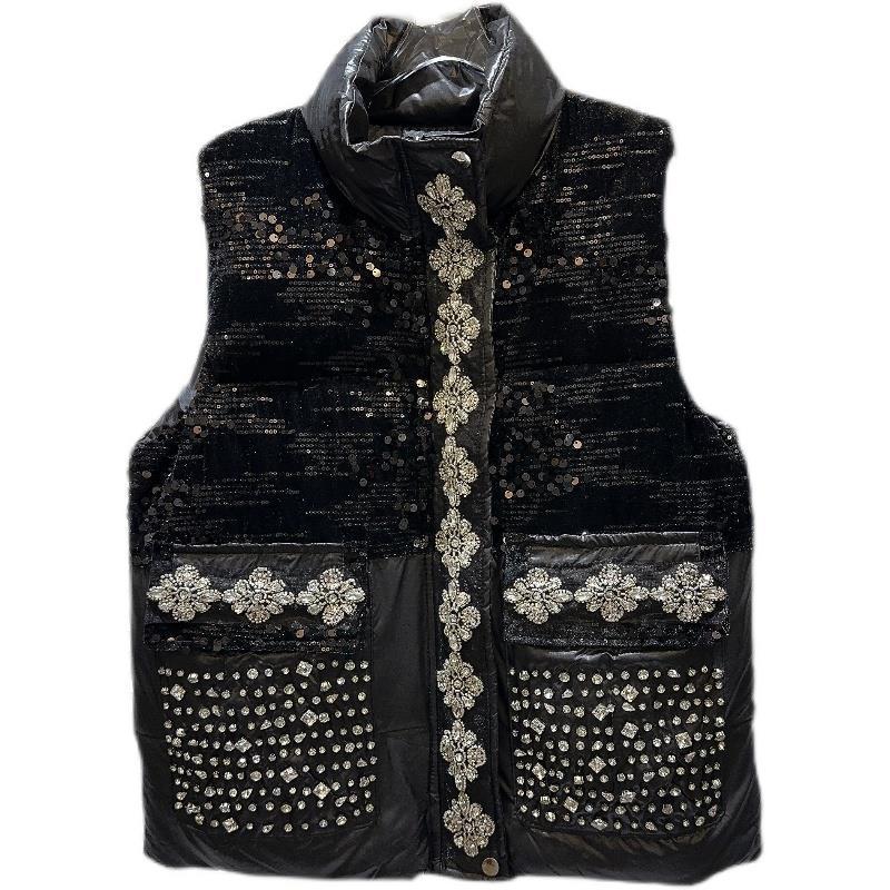 Ladies New Rhinestone Cotton-padded Jacket ARZ