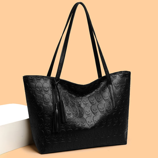 Skeleton Pattern PU Leather Tote Bag Trendsi